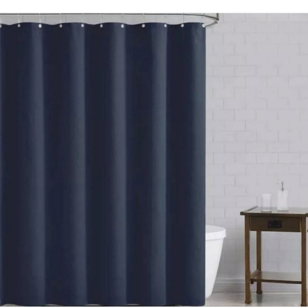 Nueva Spa 5 Piece Bath Set Meriden Navy. Hooks, Liner, Soap Pump, Tumble… - Picture 2 of 7